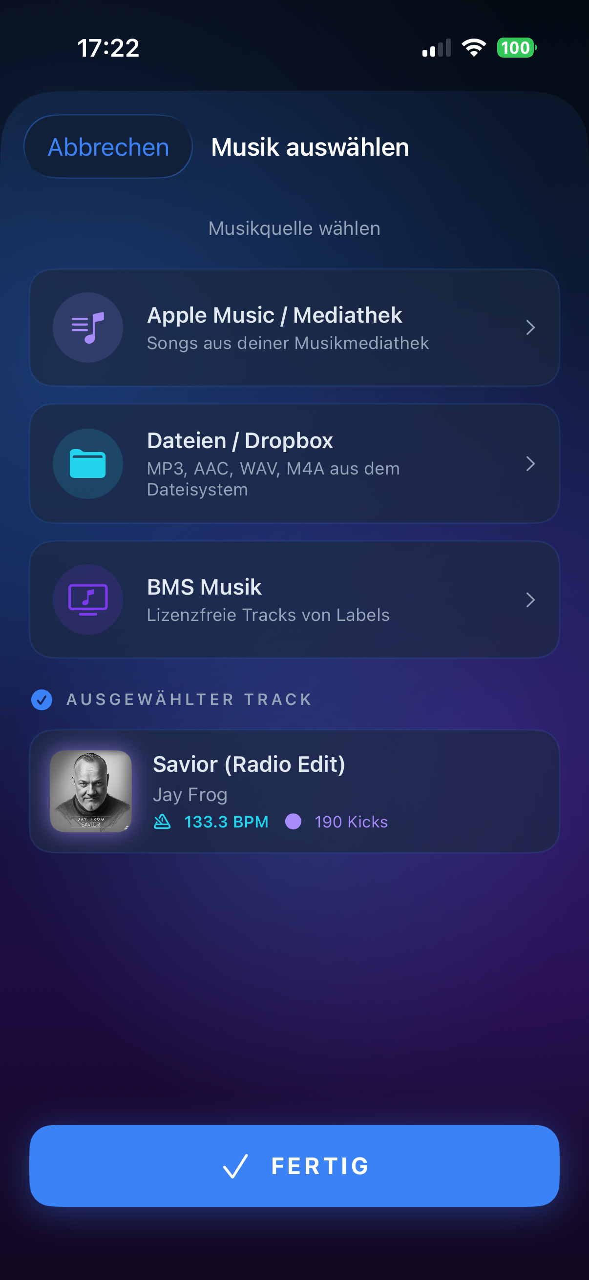 Musik wählen