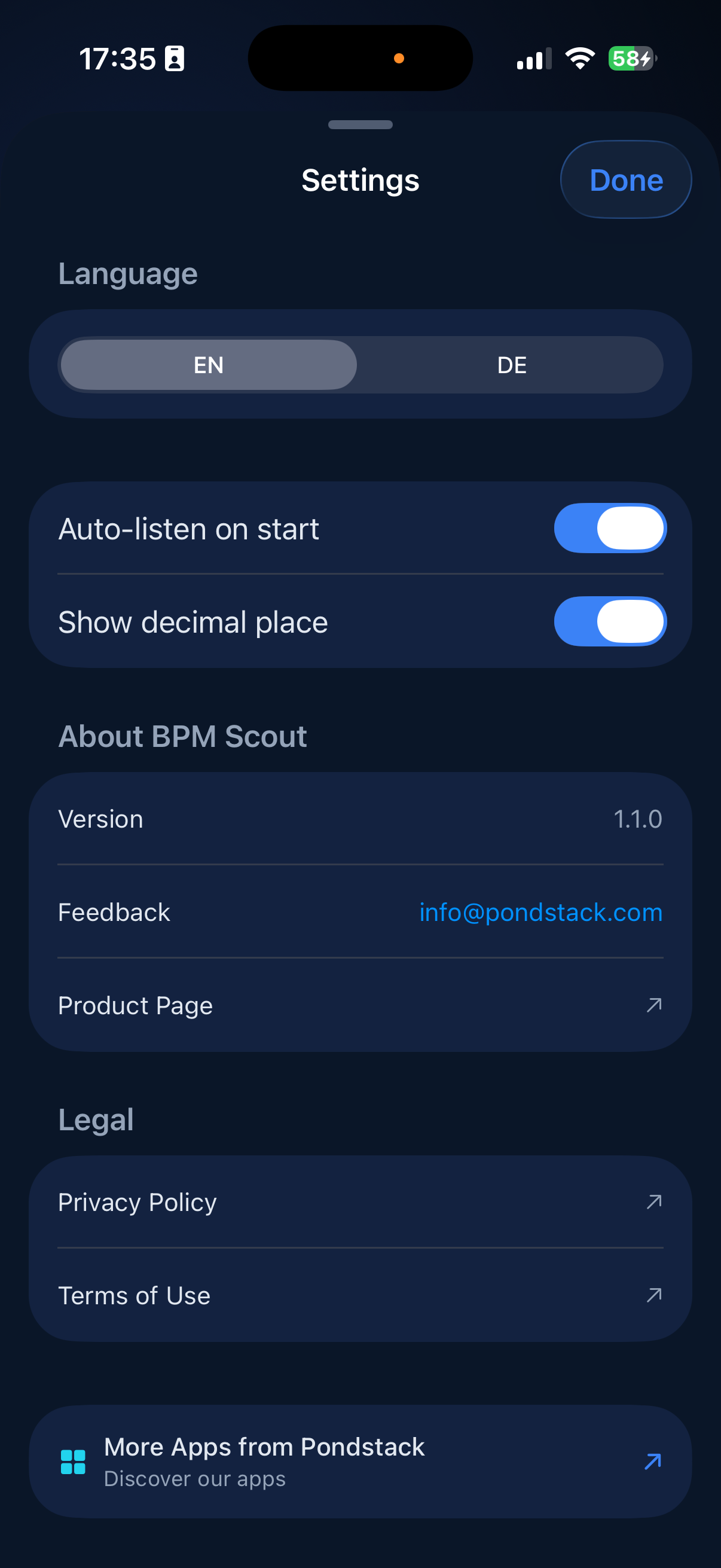 BPM Scout – Settings
