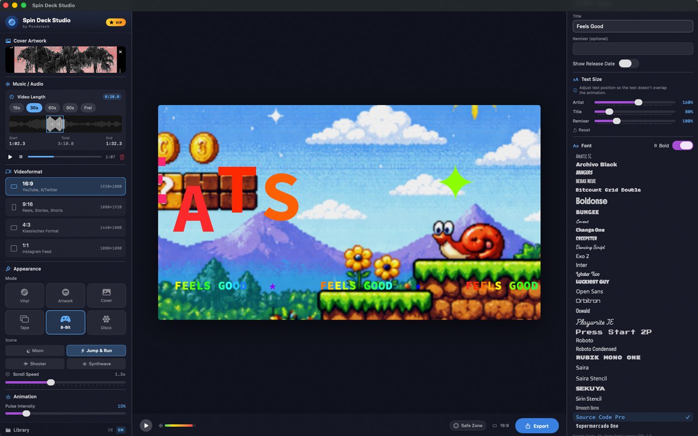 8-Bit Jump and Run Szene