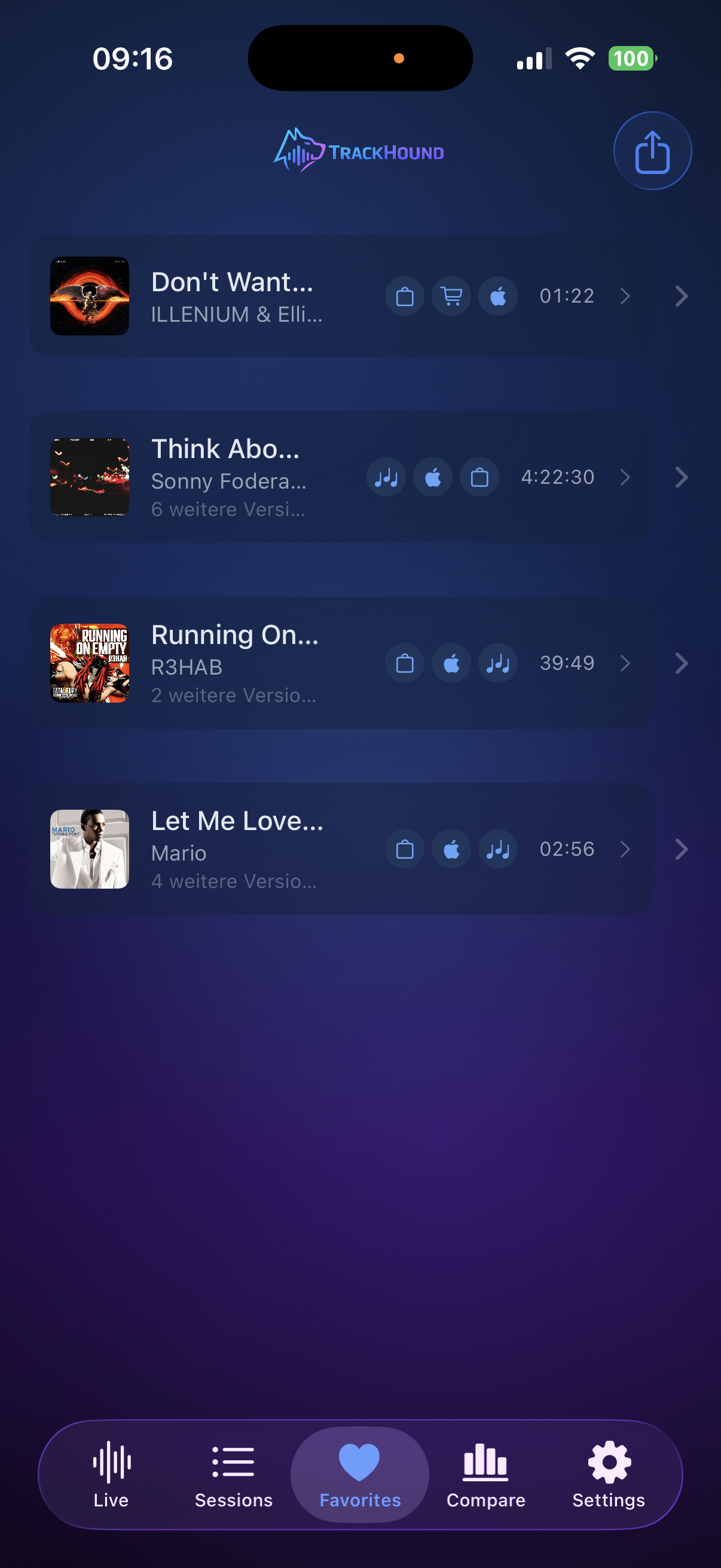 TrackHound – Favorites