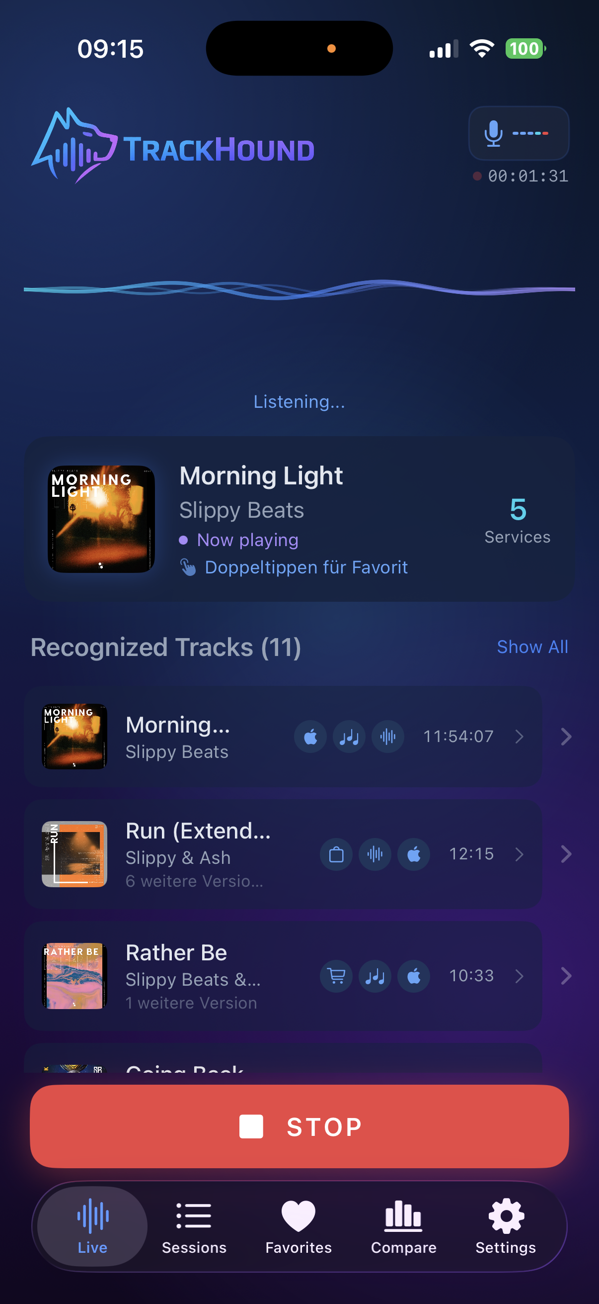 TrackHound – Live Recognition
