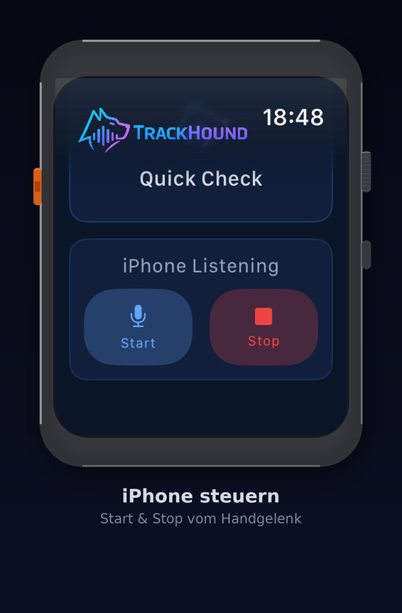 TrackHound Watch – Start & Stop